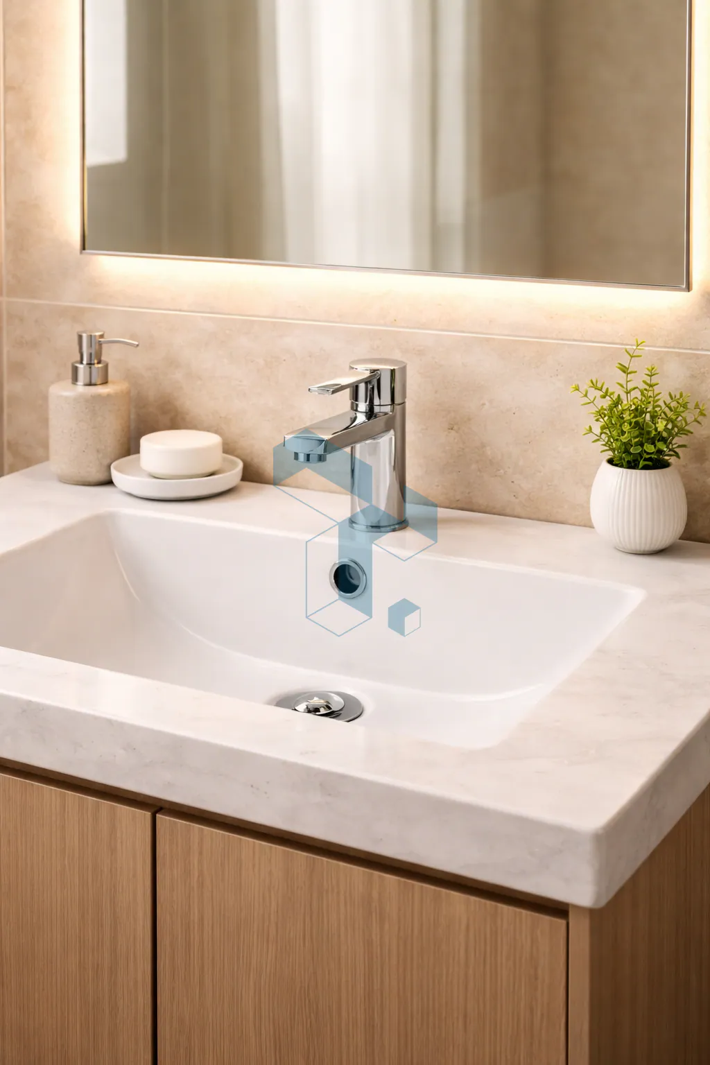 Modern Luxury Bathroom Setup.