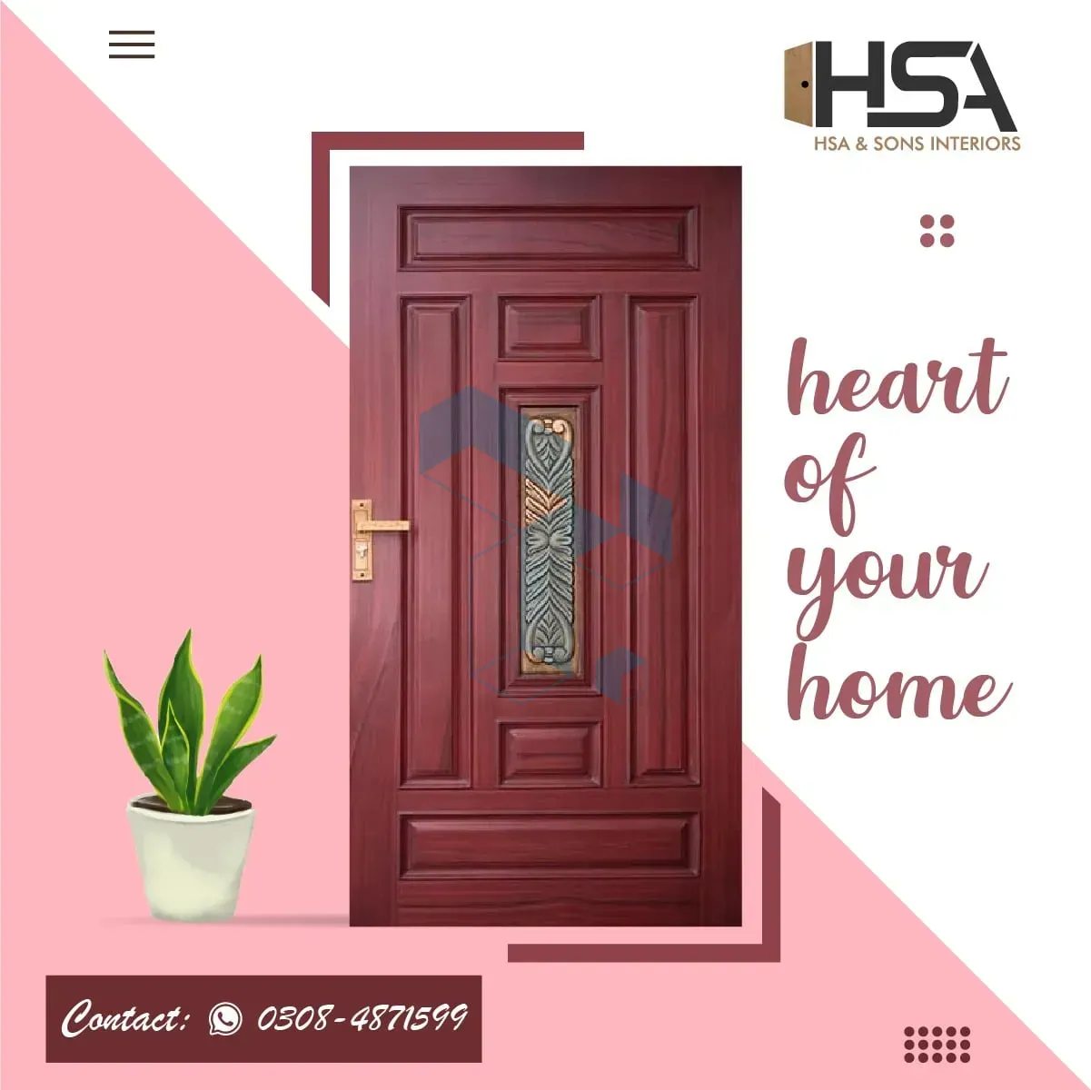 Stylish Wooden Door for Home Decor