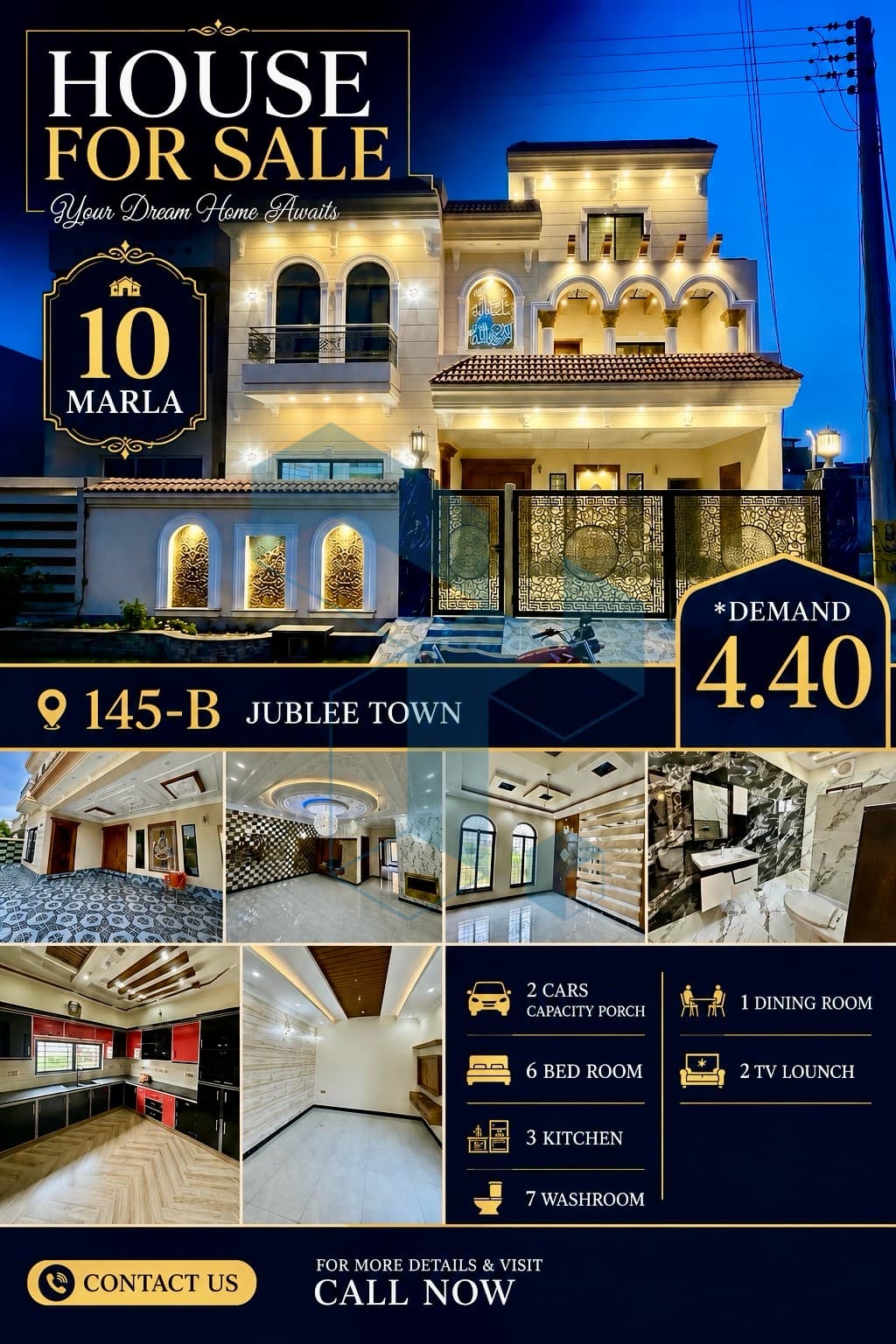 🏡 10 Marla Premium Family Residence 📍 145-B, Jubilee Town